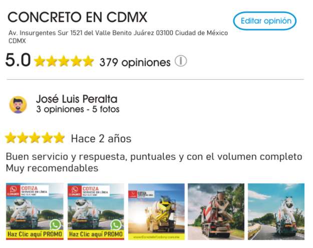 Concreto económico a buen precio en CDXM